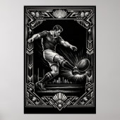 Großformatiges Rugby-Kunstposter im Deco-Stil Poster (Vorne)