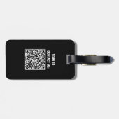 Großfuß fliegt mit Flugzeug QR Code Lustig Gepäckanhänger (Rückseite horizontal)