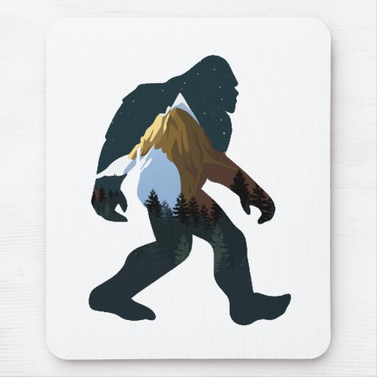 Großfuß im nächtlichen Wald Mousepad (Vorne)