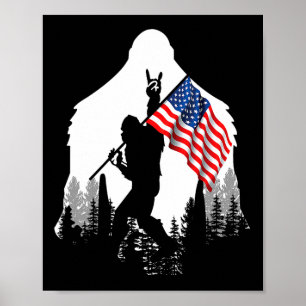 Großfuß-Shirt Bigfoot Amerikanische Flagge Patriot Poster