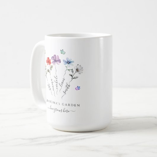 Großgarten mit Enkeln, Wildblumen Kaffeetasse (Vorderseite Links)
