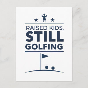 Großgezogene Kinder Golfen Immer Noch Moderner Gol Feiertagspostkarte