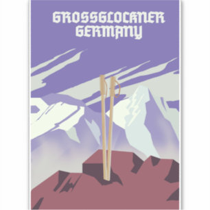 Großglockner Deutschland Bergposter. Aufkleber