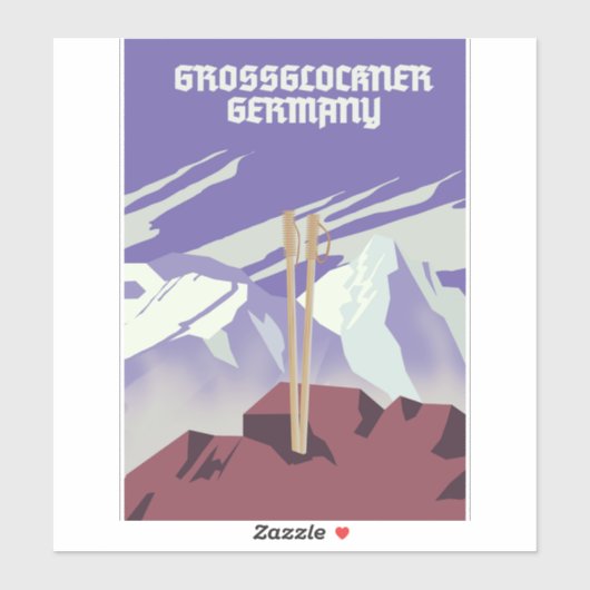 Großglockner Deutschland Bergposter. Aufkleber (Blatt)