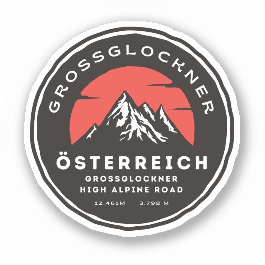 Grossglockner Hochgebirgsstraße - Alpenmotob Aufkleber (Vorderseite)