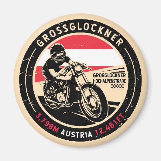 Großglockner | Österreich | Motorrad Magnet (Vorne)