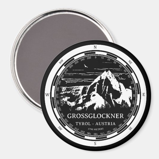 Grossglockner - Tirol - Alpen Magnet (Vorderseite/Rückseite)