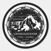 Grossglockner - Tirol - Alpen Runder Aufkleber (Vorderseite)