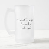 Großgroßvater-Geschenk von Großenkindern, Mattglas Bierglas (Links)