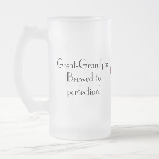 Großgroßvater-Geschenk von Großenkindern, Mattglas Bierglas (Links)