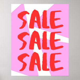 Großhandelsverkauf, Rosa und Rote Einzelhandelsver Poster