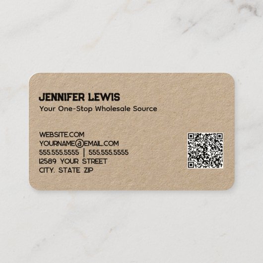 Großhändler Kraft Visitenkarte (Rückseite)