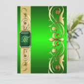 Großherzog-grünes Juwel-Gold u. grüne Einladung (Stehend Vorderseite)
