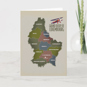 Großherzogtum Luxemburg-Landkarte Feiertagskarte