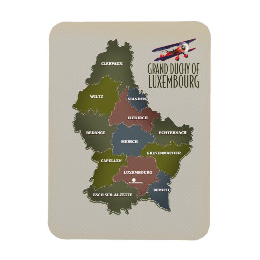 Großherzogtum Luxemburg-Landkarte Magnet (Vertikal)