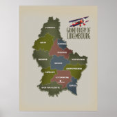 Großherzogtum Luxemburg-Landkarte Poster (Vorne)