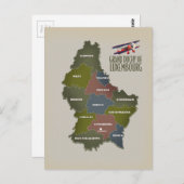 Großherzogtum Luxemburg-Landkarte Postkarte (Vorne/Hinten)