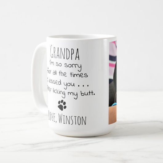 Großhund Personalisiertes Haustier Foto Funny Dose Kaffeetasse (Vorderseite Links)