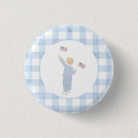 Großjahrtausendsteinzeit - Alle American Boy Paper Button (Vorderseite)