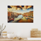 Großkanal Venedig mit Gondeln Poster (Küche)