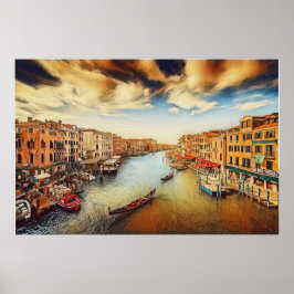 Großkanal Venedig mit Gondeln Poster