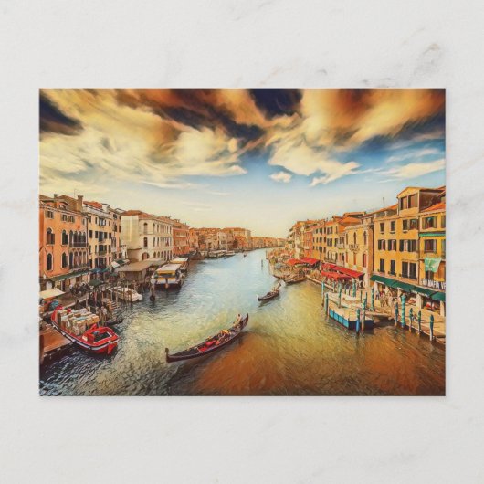 Großkanal Venedig mit Gondeln Postkarte (Vorderseite)