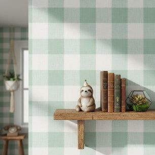 Großkariertes Klassisches Gingham Grün ID1245 Tapete