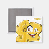 Großkäse - Funny Yellow Cartoon Caracter Magnet (Vorderseite/Rückseite)