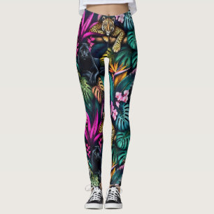Großkatzen-Träume Nahtloses Oberflächenmuster Leggings