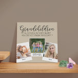 Großkinder 3 Foto Collage and Capge Beige Künstlicher Leinwanddruck<br><div class="desc">Leinwand für Großeltern oder Enkel im Foto. Das Zitat lautet: "Enkel füllen einen Platz in Ihrem Herzen, von dem Sie nicht wussten, war leer" und ist mit eleganter Kalligraphie und Großbuchstabe geschrieben. Die Fotovorlage ist für Sie ein Set, drei Ihrer Lieblingsbilder hinzuzufügen, die in einer sich überschneidenden Foto-Collage angezeigt werden....</div>