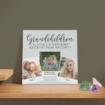 Großkinder 3 FotoCollage und Capture Gray Künstlicher Leinwanddruck<br><div class="desc">Leinwand für Großeltern oder Enkel im Foto. Das Zitat lautet: "Enkel füllen einen Platz in Ihrem Herzen, von dem Sie nicht wussten, war leer" und ist mit eleganter Kalligraphie und Großbuchstabe geschrieben. Die Fotovorlage ist für Sie ein Set, drei Ihrer Lieblingsbilder hinzuzufügen, die in einer sich überschneidenden Foto-Collage angezeigt werden....</div>