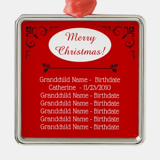 Großkinder ernennen Weihnachten für Großeltern Silbernes Ornament (Vorne)