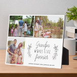 Großkinder-Foto-Collagen Großeltern machen Leben Fotoplatte<br><div class="desc">Familienkollage mit einem durchdachten,  editierbaren Zitat,  das ein elegantes und niedliches Sake-Geschenk für Großeltern an einem Geburtstag,  Vatertag oder Muttertag macht. Großeltern Tag oder Weihnachten.</div>