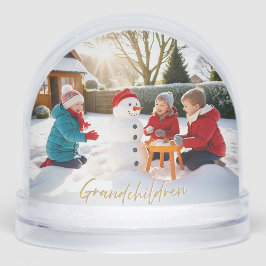 Großkinder-Foto für Großeltern - Weihnachten Schneekugeln