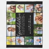 Großkinder Gedicht 12 Fotocollage Schwarz Fleecedecke (Vorderseite)