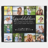 Großkinder Gedicht 12 Fotocollage Schwarz Fleecedecke (Vorderseite (Horizontal))