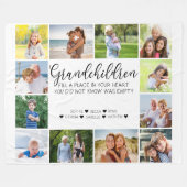 Großkinder Gedicht 12 FotoCollage weiß Fleecedecke (Vorderseite (Horizontal))