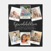 Großkinder Gedicht 6 FotoCollage Schwarz und Weiß Fleecedecke (Vorderseite)