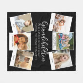 Großkinder Gedicht 6 FotoCollage Schwarz und Weiß Fleecedecke (Vorderseite (Horizontal))