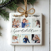 Großkinder-Geschenk für Großeltern FotoCollage Keramikornament