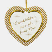 Großkinder-Geschenk Gold Herzensgebet Keramik Ornament (Vorne)