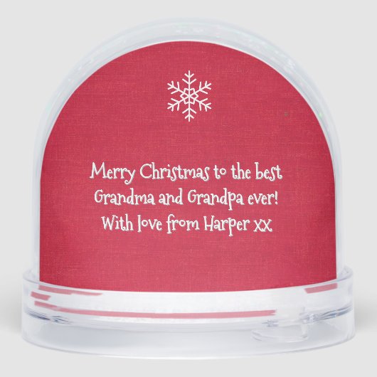 Großkinder Keepake Foto für Großeltern Schneekugeln (Rückseite)