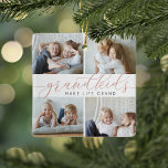 Großkinder machen das Leben großartig | 8 Mini-Fot Keramikornament<br><div class="desc">Mit diesem wunderschönen Collage Foto-Ornament kreieren Sie ein süßes Geschenk für eine geliebte Oma oder einen Großvater. "Großkinder machen das Leben großartig" erscheint in der Mitte in staubigen Rose-Mauve-Kalligraphie-Schriften. Anpassen mit 8 rechteckigen Mini-Fotos ihrer Enkel,  und fügen Sie ihre Namen und das Jahr auf der Rückseite.</div>