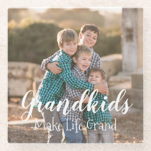 Großkinder machen das Leben großartig Glasuntersetzer (Vorderseite)