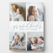 Großkinder machen das Leben großartig | Vier FotoC Fotoplatte (Vorderseite)