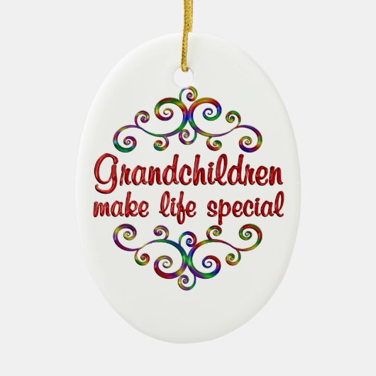Großkinder machen das Leben zu einem besonderen Keramik Ornament (Vorne)