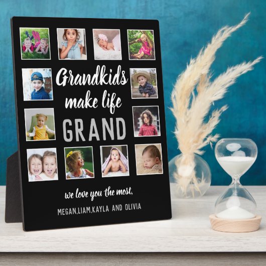 Großkinder machen lebensgroßes Zitat 12 FotoCollag Fotoplatte (Seite)