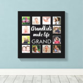 Großkinder machen lebensgroßes Zitat 12 FotoCollag Leinwanddruck (Insitu (Holzboden))