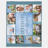 Großkinder machen Life Grand 12 Foto Collage Blue Fleecedecke (Vorderseite)