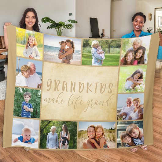 Großkinder machen Life Grand 12 Foto Collage neutr Fleecedecke